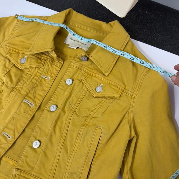 P.O.L Mustard Yellow Cropped Denim Jacket - Women’s Small - Excellent Condition - Picture 13 of 16